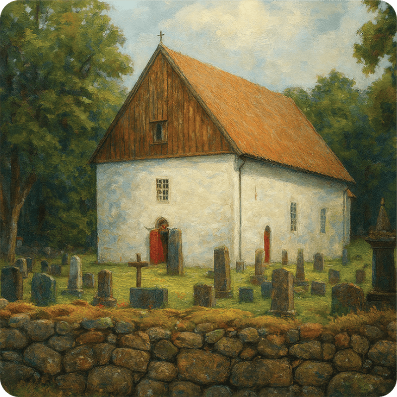 Hvaler Kirke Glassbrikke Sommer