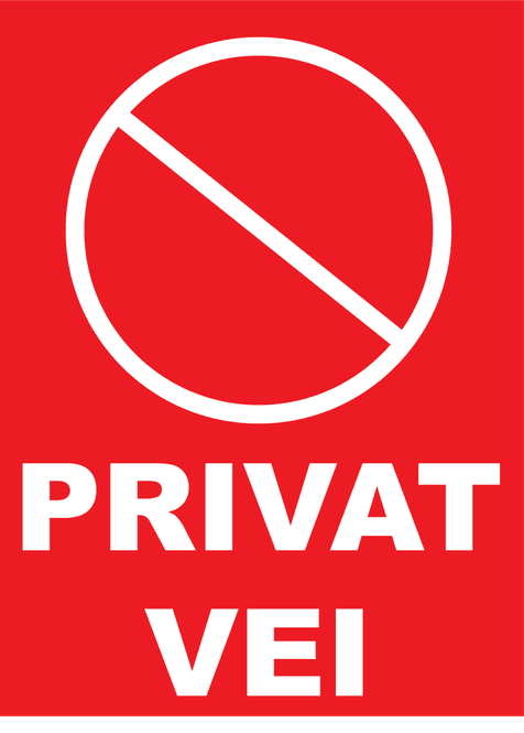 Hovedbilde Privat Vei Skilt 