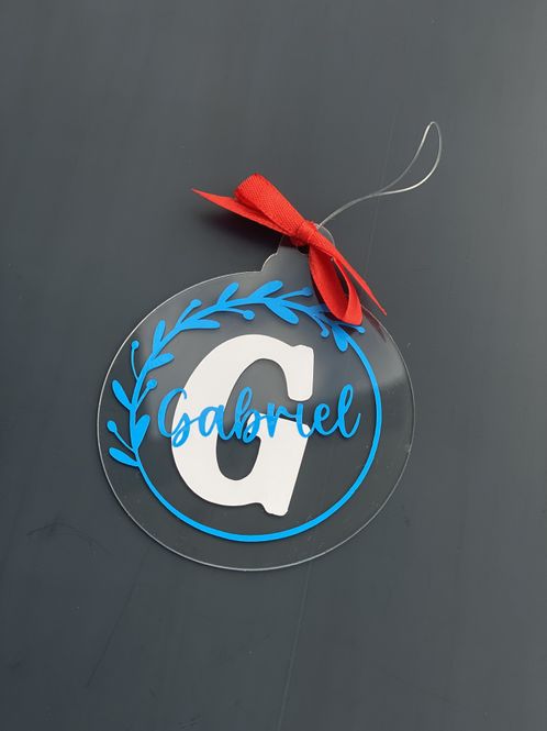 Hovedbilde Blå Juletrepynt med Navn