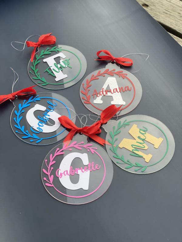 Gull Juletrepynt med Navn