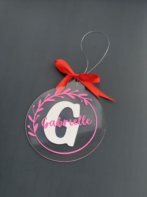 Hovedbilde Rosa Juletrepynt med Navn 